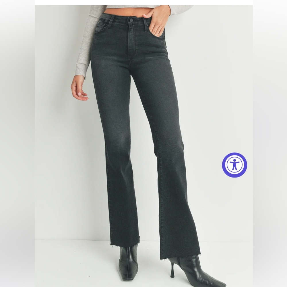 Just Black Denim High Waisted Scissor Cut Flare Jeans